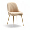 Upholstered dining chair in beige fabric with gold metal legs 45 x 50 x 80cm