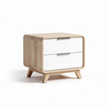 Wooden nightstand with two drawers and white finish 50 x 40 x 45cm
