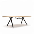 Rectangular wooden table with metal legs 200 x 100 x 75cm for dining or office use