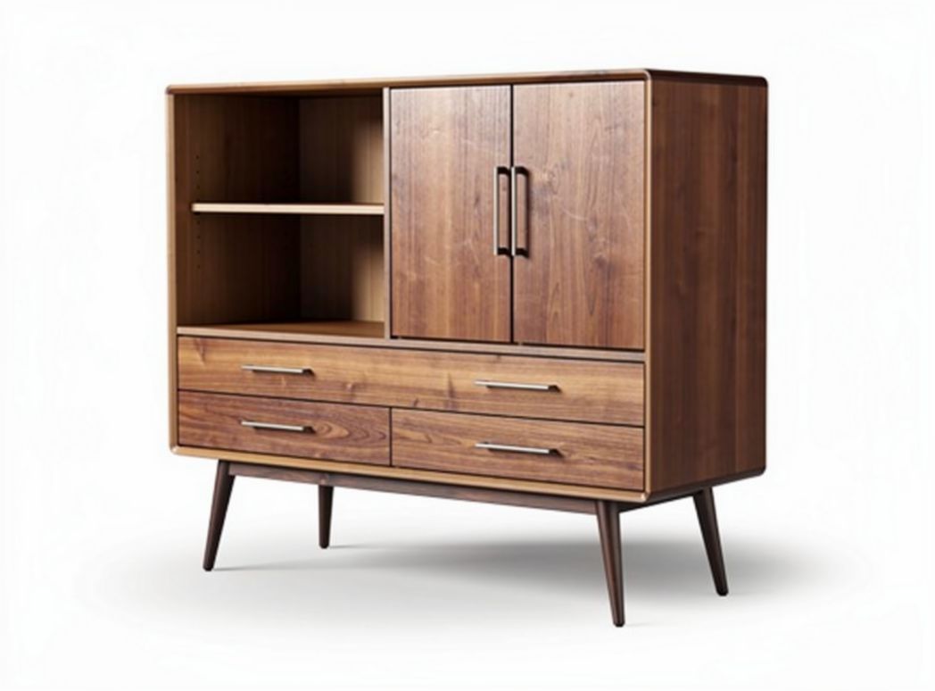 Wooden storage cabinet with doors and drawers for living room 80 x 40 x 90cm