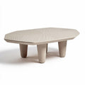 Textured gray ceramic coffee table with contemporary design 80 x 50 x 30cm