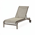 Outdoor lounge chair with mesh fabric and aluminum frame in beige 180 x 60 x 30cm
