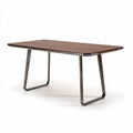 Wooden dining table with metal legs 150 x 80 x 75cm brown finish