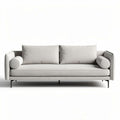 Modern grey fabric sofa with removable cushions and metal legs 200 x 90 x 80cm