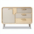 Wooden storage cabinet with four drawers and sliding door 60 x 30 x 80cm